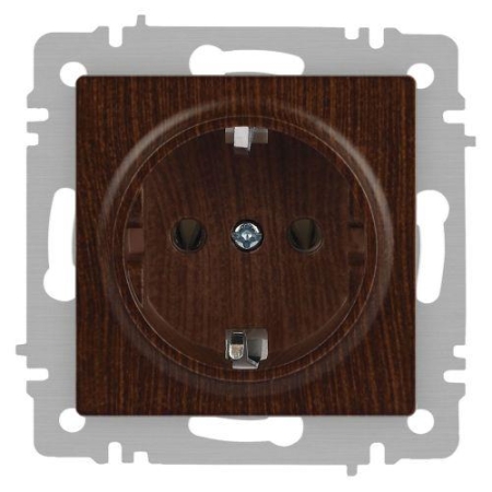 Розетка 1-м СП Accent 6-202-10 16А IP20 250В 2P+E Schuko венге Intro Б0063703