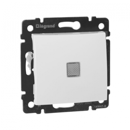 Механизм переключателя проходного 1-кл. СП Valena 10А IP31 250В с зел. индикацией бел. Leg 774426