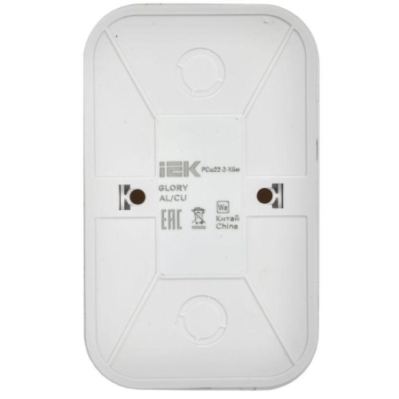 Розетка 2-м ОП GLORY РСш22-2-ХБм 10А без заземл. защ. шторки бел. матов. IEK ERH23-K01M-10