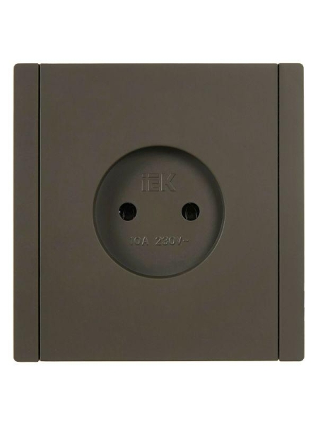 Розетка 1-м СП FORTE&PIANO FP318 10А без заземл. без защ. шторок винт. крепл. сер. IEK FP-R10-10-K03