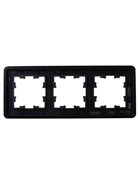 Рамка 3-м BRITE РУ-3-1-Бр метал. черн. RE AL IEK BR-M32-M-21-K02