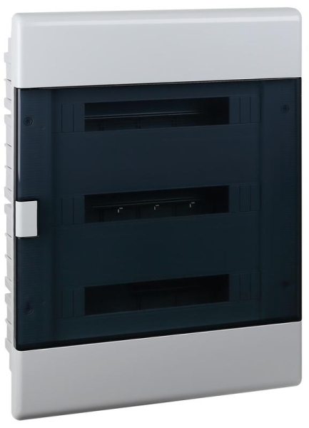 Щиток Тусо скрытая проводка на 54 модуля с дверцей 645х464х116мм (серый с прозр. дверцей) Ruvinil 68154СП