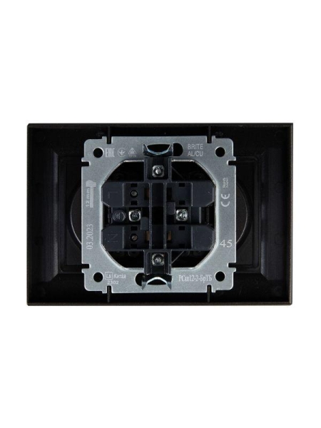 Розетка 2-м СП BRITE РСш12-2-БрТБ 10А в сборе без заземл. защ. шторки бр. IEK BR-R23-10-K45-F