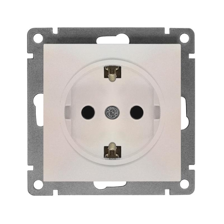 Розетка 1-м СП Афина 16А IP20 с заземл. механизм жемчуж. Universal A0028-OBr