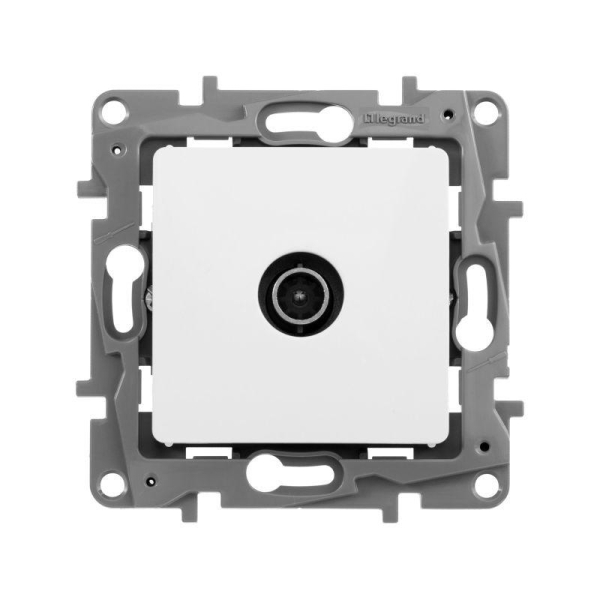 Розетка телевизионная TV СП Etika 2дБ 0-2400МГц с топологией "звезда" механизм бел. IEK 672251