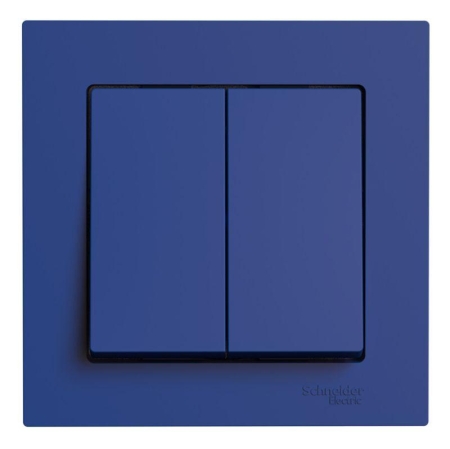 Выключатель 2-кл. AtlasDesign (сх.5) 10AX в сборе аквамарин SE ATN001152