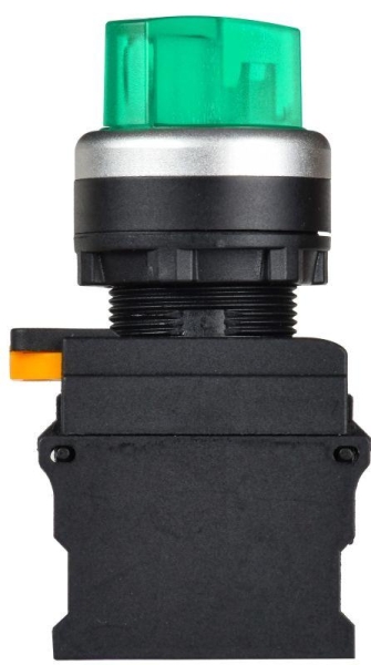 Переключатель 2 полож. 1НО+1НЗ с подсветкой зел. MASTER IEK MI-SW60-11XD-3-14-2-K06