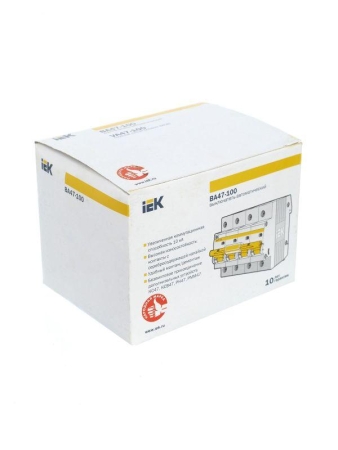 Выключатель автоматический модульный 4п C 80А 10кА ВА47-100 KARAT IEK MVA40-4-080-C
