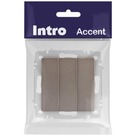 Выключатель 3-кл. СП Accent 6-106-08 10А IP20 250В AL/CU бронза Intro Б0063547