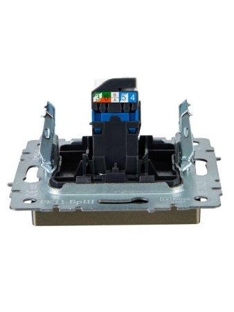 Розетка компьютерная СП RJ45 кат.6 BRITE РК11-БрШ механизм шампань IEK BR-K10-2-K37
