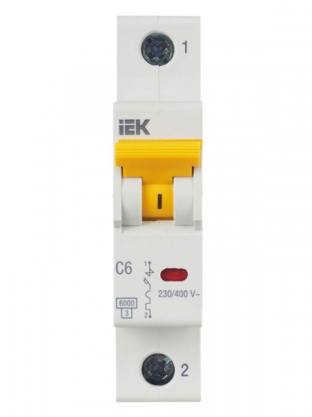 Выключатель автоматический модульный 1п C 6А 6кА ВА47-60M KARAT IEK MVA31-1-006-C