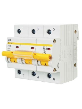 Выключатель автоматический модульный 3п D 100А 10кА ВА47-100 KARAT IEK MVA40-3-100-D
