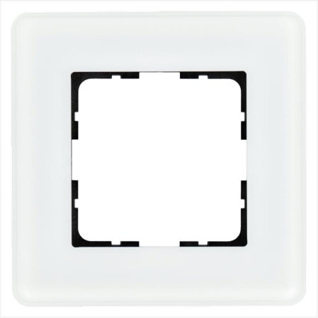 Рамка 1-м G-Glass закругленная стекло матов. бел. Jasmart G1001GW-RM