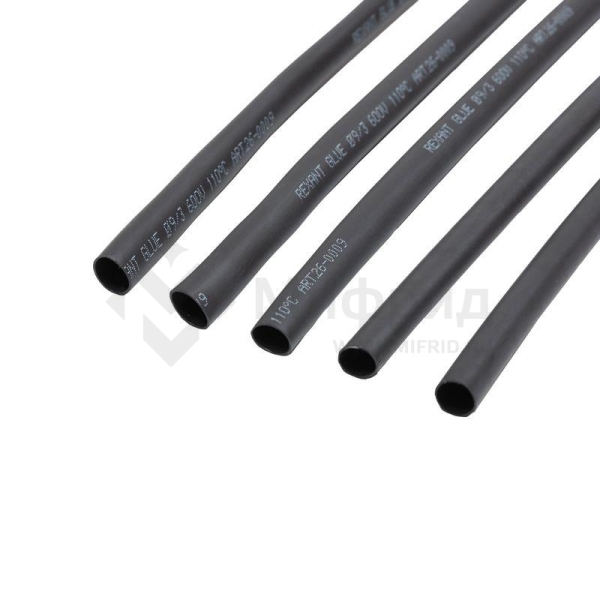 Трубка термоусадочная двустенная клеевая 9/3 (3:1) черн. 1м Rexant 26-0009