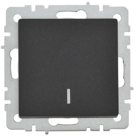 Выключатель 1-кл. СП BRITE ВС10-1-1-БрЧ 10А с индик. механизм черн. IEK BR-V10-1-10-K02