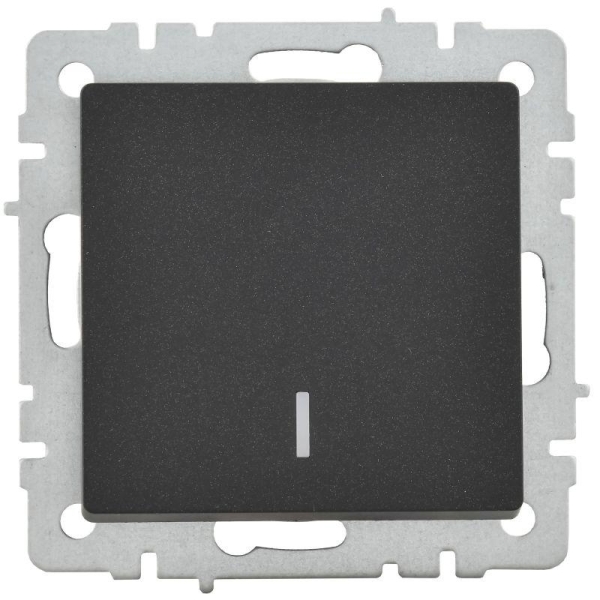 Выключатель 1-кл. СП BRITE ВС10-1-1-БрЧ 10А с индик. механизм черн. IEK BR-V10-1-10-K02