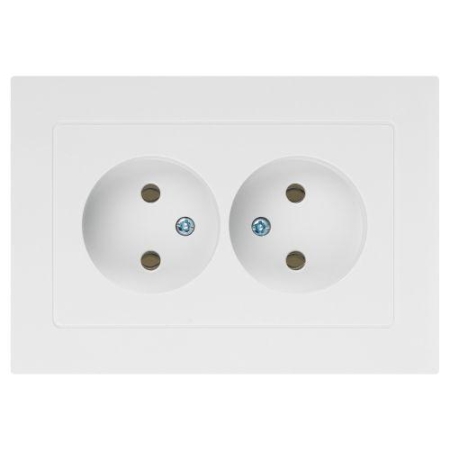 Розетка 2-м СП Accent 6-204-01 16А IP20 250В 2P AL/CU бел. Intro Б0063447