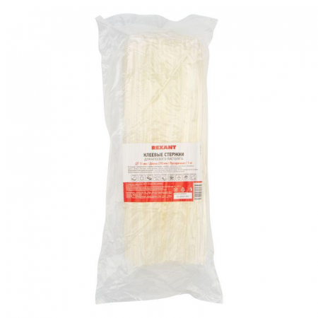 Стержень клеевой d11.3мм L270мм t-85град.C вязкость 18.000Pa.s 1кг прозр. Rexant 09-1857-1