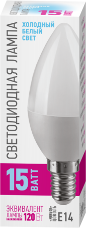 Лампа светодиодная 90 442 OLL-C37-15-230-6.5K-E14-PROMO ОНЛАЙТ 90442