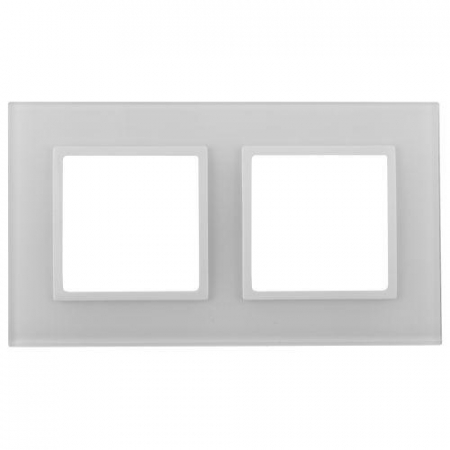 Рамка 2-м 14-5102-01 стекло Elegance бел.+бел. Эра Б0059168