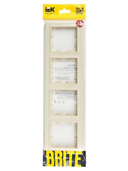 Рамка 4-м BRITE РУ-4-БрКр беж. IEK BR-M42-K10