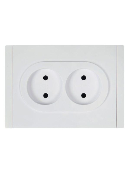 Розетка 2-м СП FORTE&PIANO FP226 10А без заземл. без защ. шторок безвинт. крепл. бел. IEK FP-R20-10-1-K01