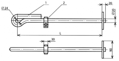Штанга одинарная для грузов КС-105-1