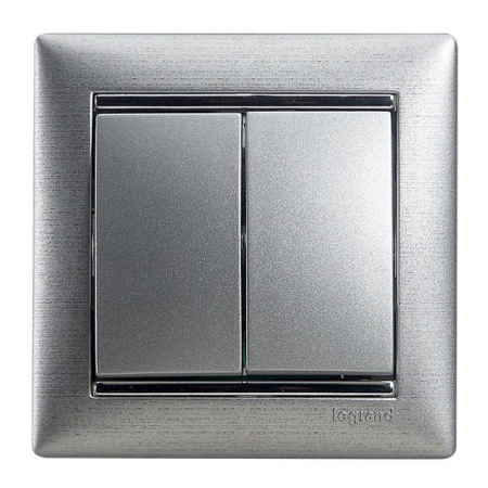 Выключатель 2-кл. СП Valena 10А IP31 250В механизм алюм. Leg 770105