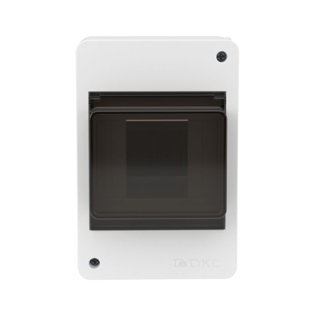 Щиток настенный 4мод. с тонированной дверцей бел. DKC F04W0WD