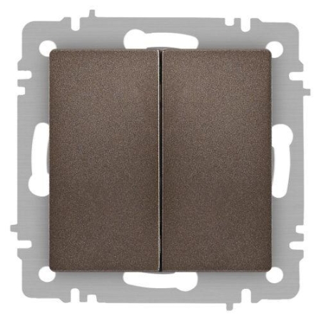 Выключатель 2-кл. СП Accent 6-104-08 10А IP20 250В AL/CU бронза Intro Б0063497