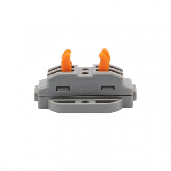 Клемма строительно-монтажная СМК проходная 222-422P 2п 0.08-4кв.мм с монтажной площадкой сер. (блист.5шт) Rexant 07-6262-5