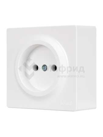 Розетка 1-м ОП LETO без заземл. ПБТ бел. LEZARD 752-0200-121B