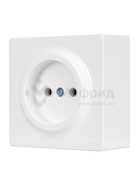 Розетка 1-м ОП LETO без заземл. ПБТ бел. LEZARD 752-0200-121B