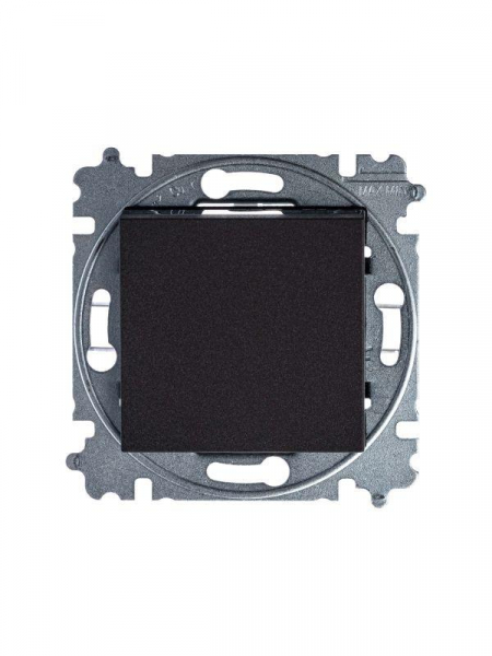 Выключатель кнопочный 1-кл. СП Levit IP20 антрацит/дым. черн. ABB 2CHH599145A6063