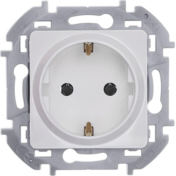 Розетка 1-м СП Inspiria 16А IP20 250В 2P+E немецк. стандарт механизм бел. IEK 673720