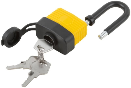 Замок навесной всепогодный 40х31мм длинная стальная дужка 6мм FIT 67193