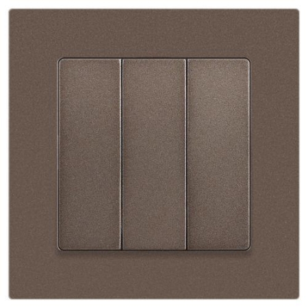 Выключатель 3-кл. СП Accent 6-106-08 10А IP20 250В AL/CU бронза Intro Б0063547