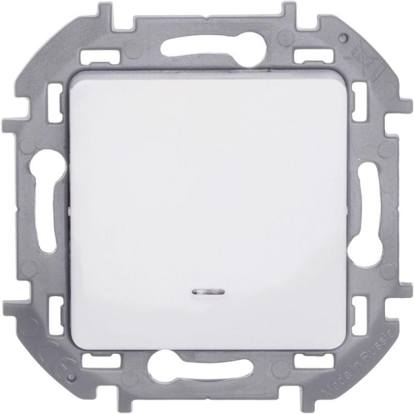 Выключатель 1-кл. Inspiria 10А IP20 250В 10AX с подсветкой/индикацией механизм бел. IEK 673610