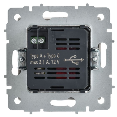 Розетка BRITE РЮ11-1-БрАБ 18Вт USB A+C механизм арктич. бел. IEK BR-U22-018-K91