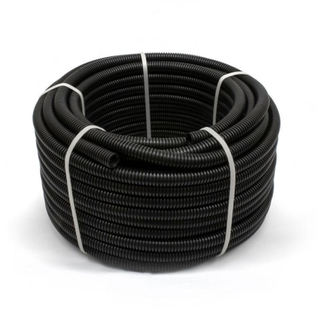 Труба гофрированная ПА d10мм НГ стойкая к УФ черн. (уп.50м) Промрукав PR02.0322