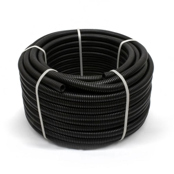 Труба гофрированная ПА d10мм НГ стойкая к УФ черн. (уп.50м) Промрукав PR02.0322
