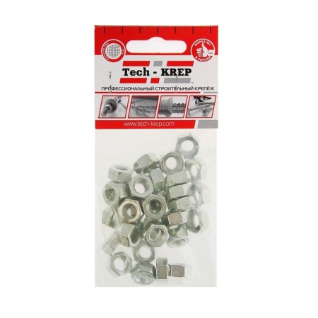 Гайка шестигранная М8 DIN934 цинк. (пакет) (уп.35шт) Tech-Krep/Zitar 103026
