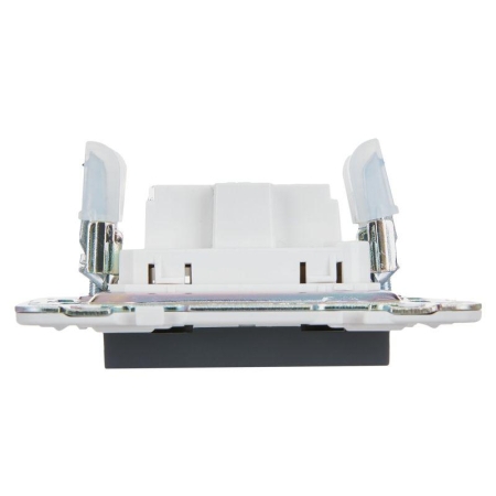 Розетка SKANDY 10А без заземл. без защ. шторок SK-R02G графит IEK SK-R10-10-K53