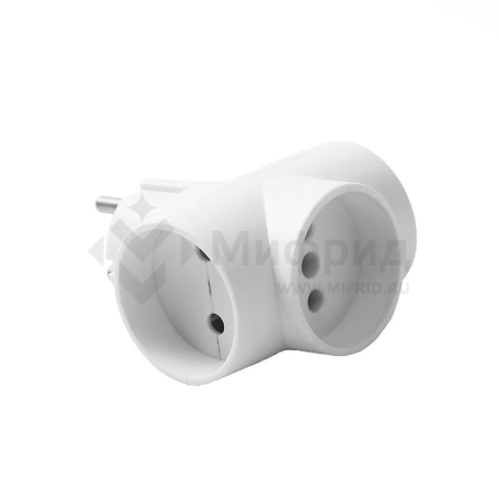 Разветвитель 3-м без заземл. 10А 2200Вт 250В Т-образ. бел. DОМТОК 2662