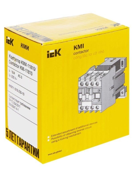 Контактор КМИ-11810 18А 230В/АС3 1НО KARAT IEK KKM11-018-230-10