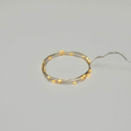 Гирлянда светодиодная "Роса" с крупными каплями 2м 20LED тепл. бел. IP20 2хCR2032 (в комплекте) Neon-Night 302-006