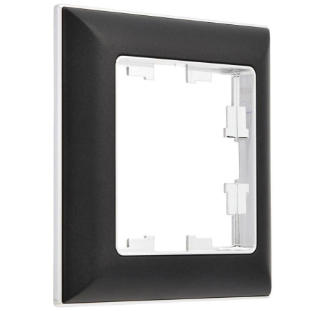 Рамка 1-м BRITE РУ-1-Бр хром/черн. IEK BR-M12-12-2-K23
