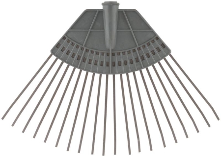 Грабли веерные пластинчатые (пластмассовая основа) 20 зубьев 310х450мм без черенка КУРС 76941