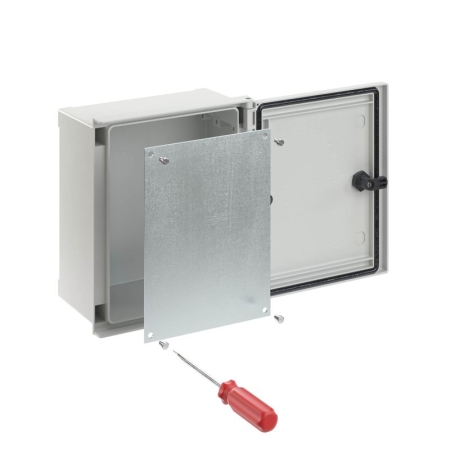 Панель монтажная для цельного навесного шкафа из фибергласа 600х400мм метал. DKC CN5064MP