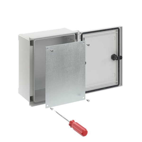 Панель монтажная для цельного навесного шкафа из фибергласа 600х400мм метал. DKC CN5064MP